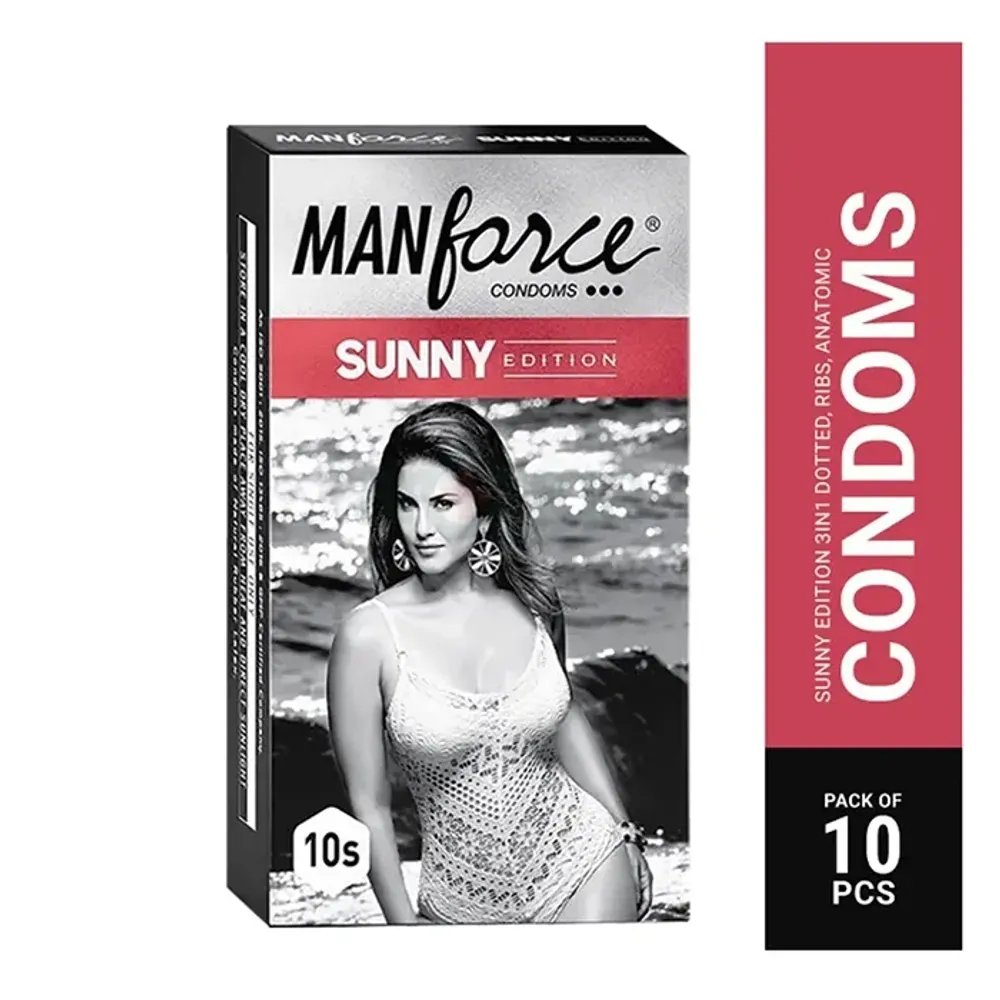 Manforce Sunny Edition Ribbed & Dotted Condoms - 10pcs Pack  
