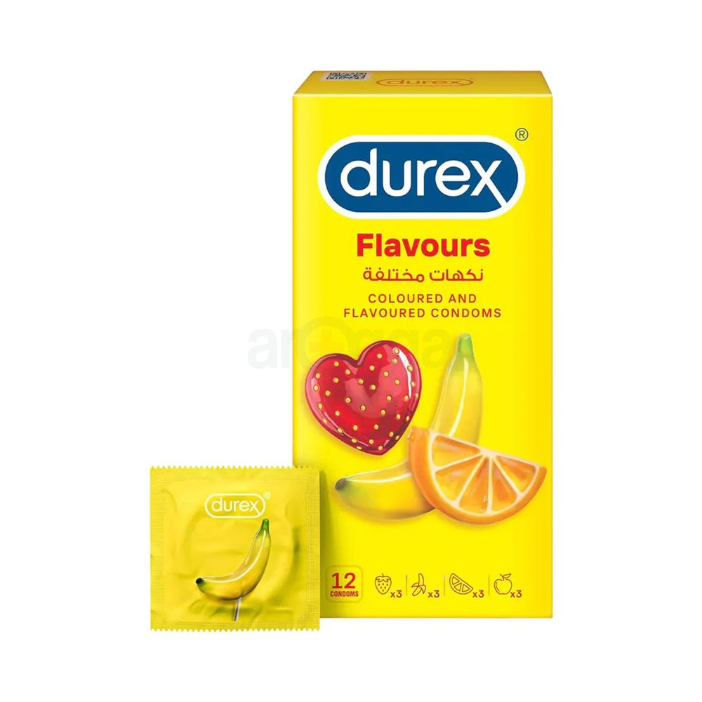 Durex Flavours Condom (Strawberry, Banana, Orange & Apple Combo) - 12s Pack  