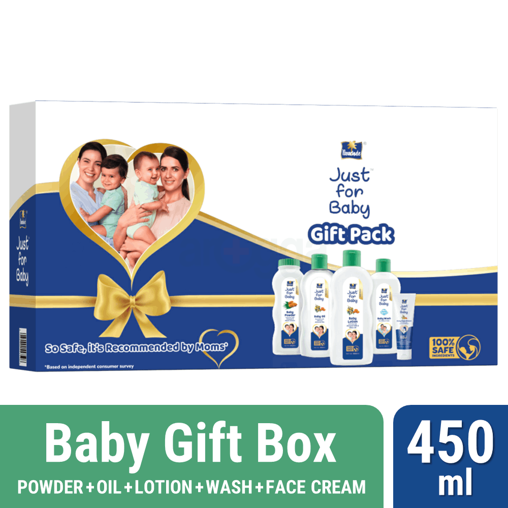 Parachute Just for Baby - Baby Gift Box 450ml (Powder + Oil + Lotion + Wash + Face Cream)  