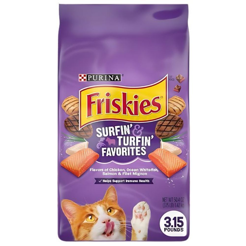 Purina Adult Cat Food Friskies  Surfin Favorites - 3.15 lb Pack  