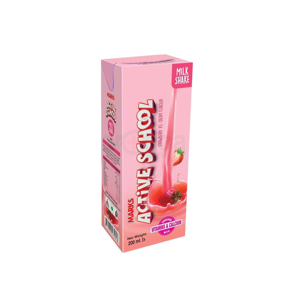 Marks Active School Strawberry Ice Cream Flavour Milk Shake 200ml  