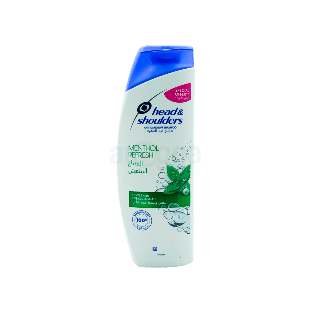 Head & Shoulders Anti-Dandruff Shampoo with Menthol Refresh 400ml (Made in Saudi Arabia)   