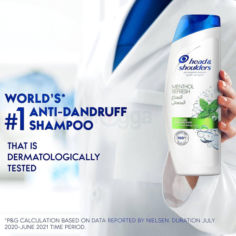 Head & Shoulders Anti-Dandruff Shampoo with Menthol Refresh 400ml (Made in Saudi Arabia)   