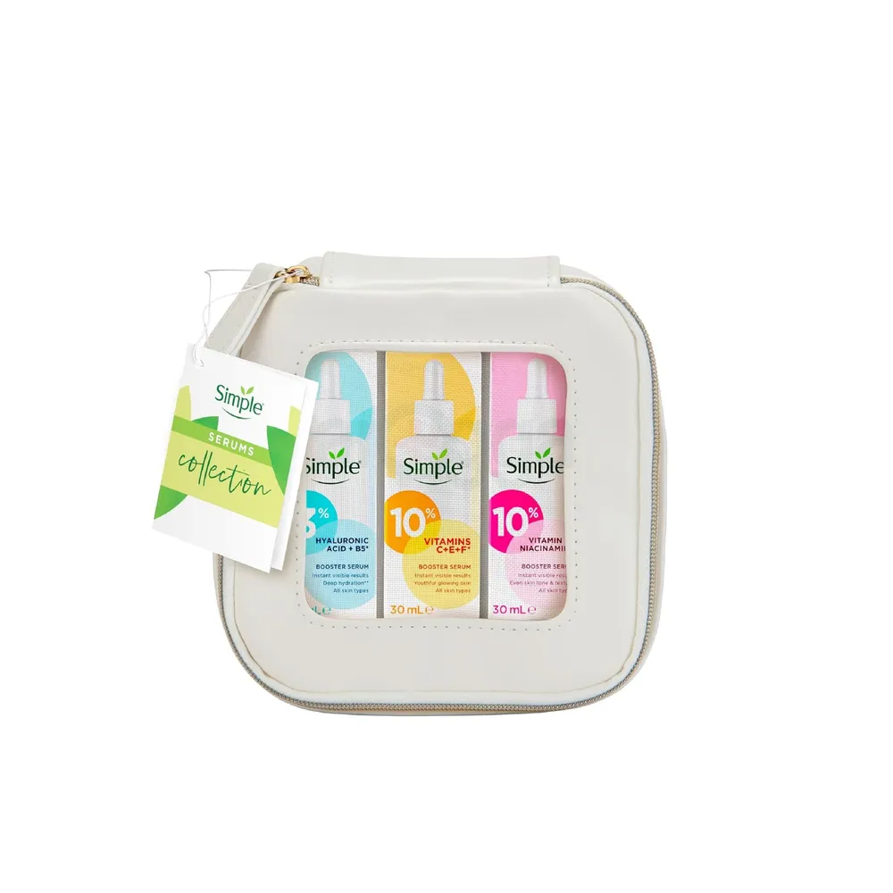 Simple SkinKind Collection Booster Serum Gift Set (3% Hyaluronic Acid+B5, 10% VitaminC+E+F & 10% Vitamin B3 Niacinamide)  