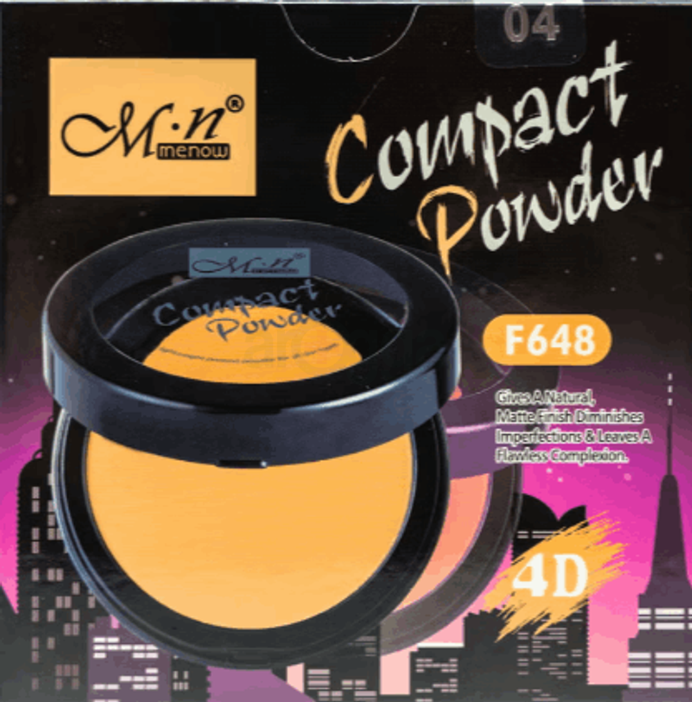 Menow Compact Powder 4d Lightweight Pressed Powder F648 Shade- 04  