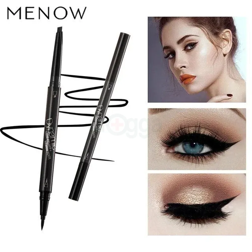Menow Dynamic Liquid Eyeliner + Eyebrow Pencil E451-Black  