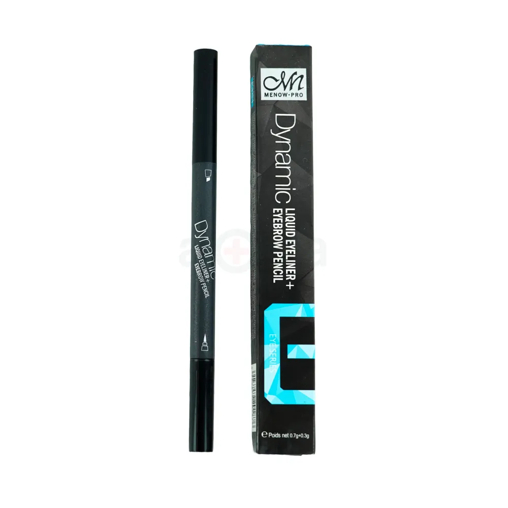Menow Dynamic Liquid Eyeliner + Eyebrow Pencil E451-Black  