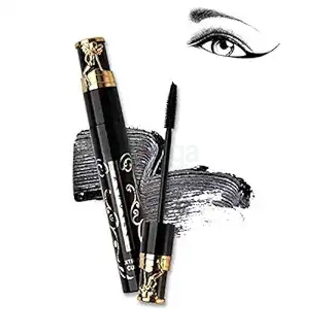 Menow Generation 2 Extreme Curl Mascara With 2 Eyeliner Pencils (Brown & Black)  