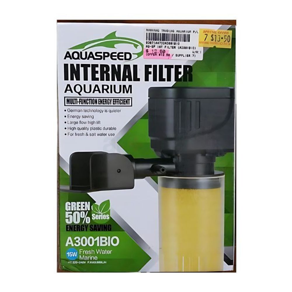 Aquaspeed A3004Bio Internal Filter For Fish Aquarium - 40W Box  