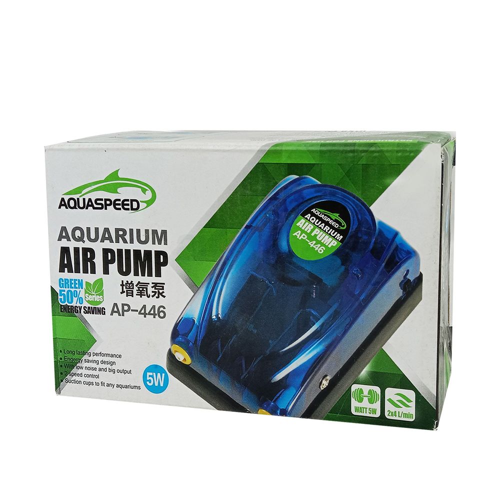 Aquaspeed Ap-446 Aquarium Oxygen Pump With Air Bubbling Stone - 5W  