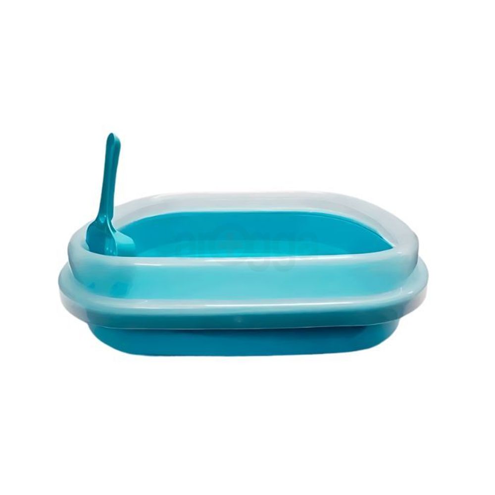 Smarty Cat Litter Box With Scoop (Blue And Sky Blue) - 50*42*15 cm Piece  