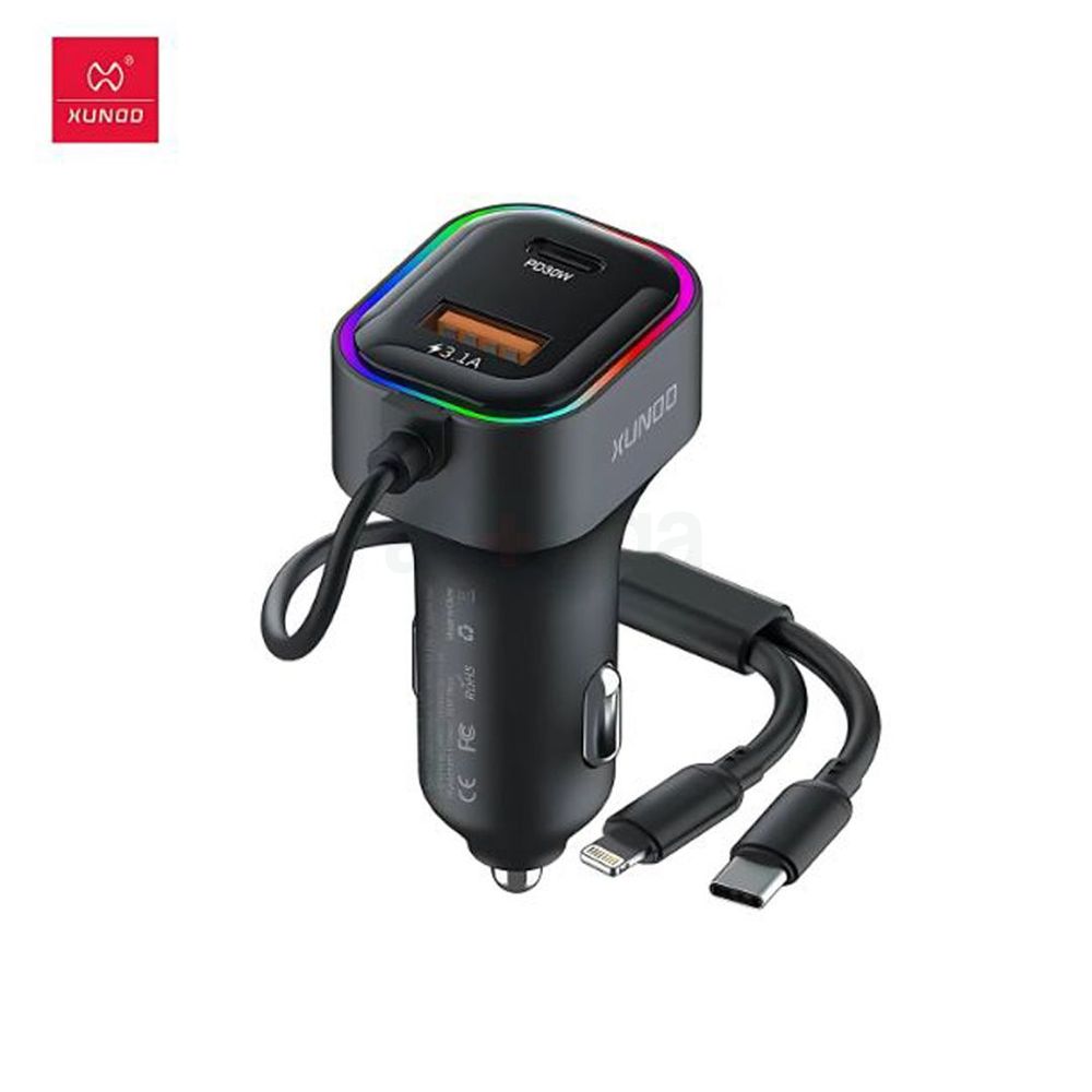 Xundd Built-In 2-In-1 Cable PD 30W Car Charger XDCH-106  