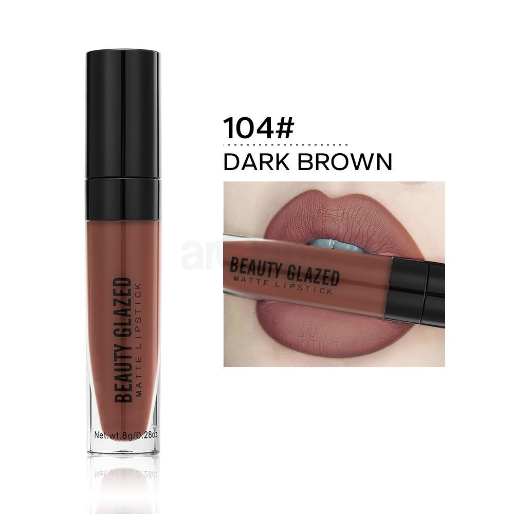 Beauty Glazed Matte Lipstick - Dark Brown 104  