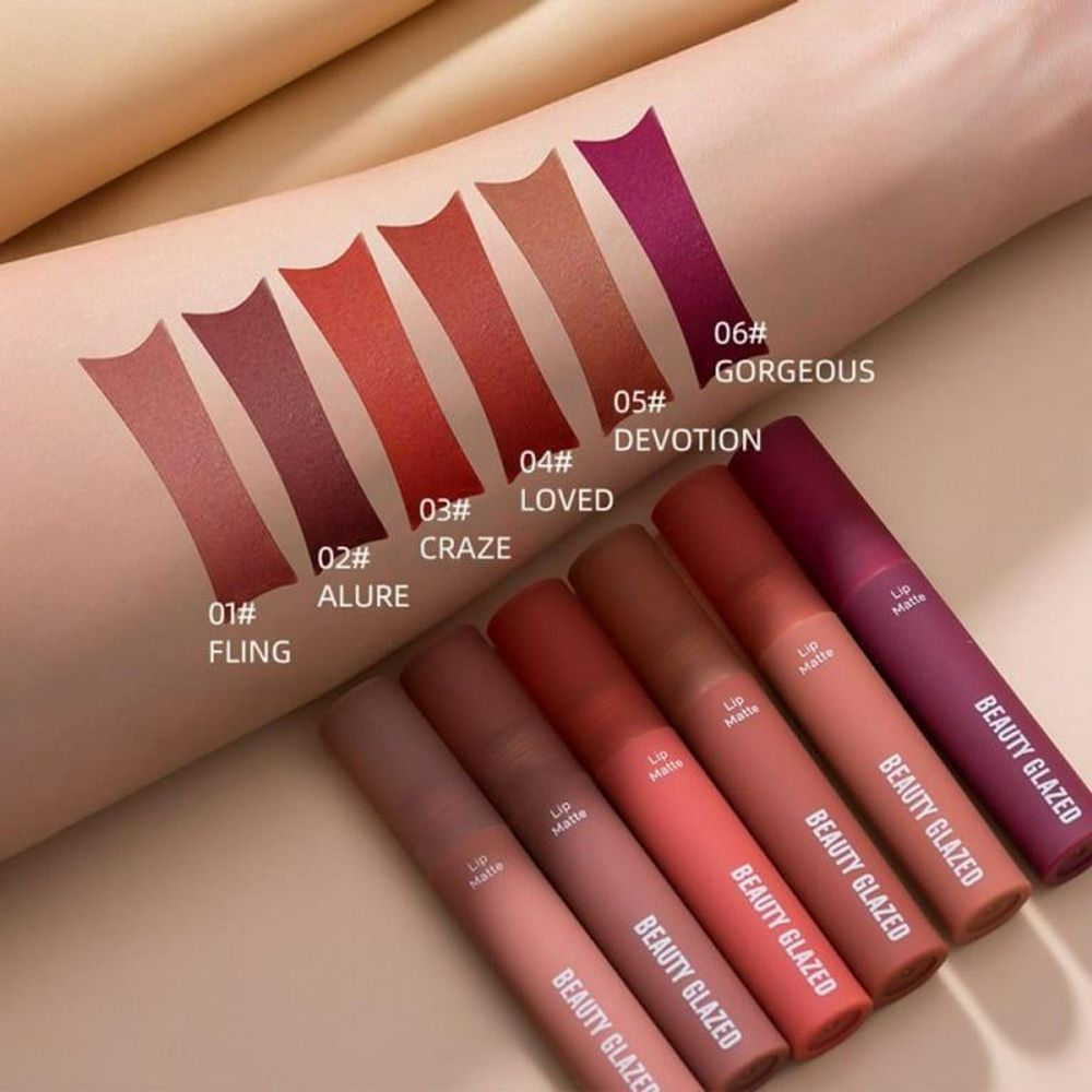 Beauty Glazed Mini Outfit Matte Liquid Lipstick Set - 8 pcs  