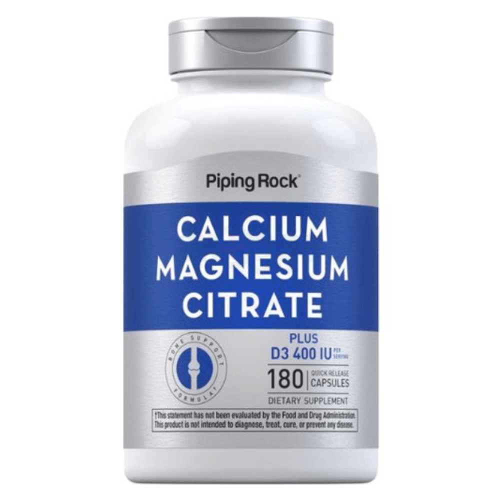 Piping Rock Calcium & Magnesium Citrate Plus D3 (180 Capsules)  