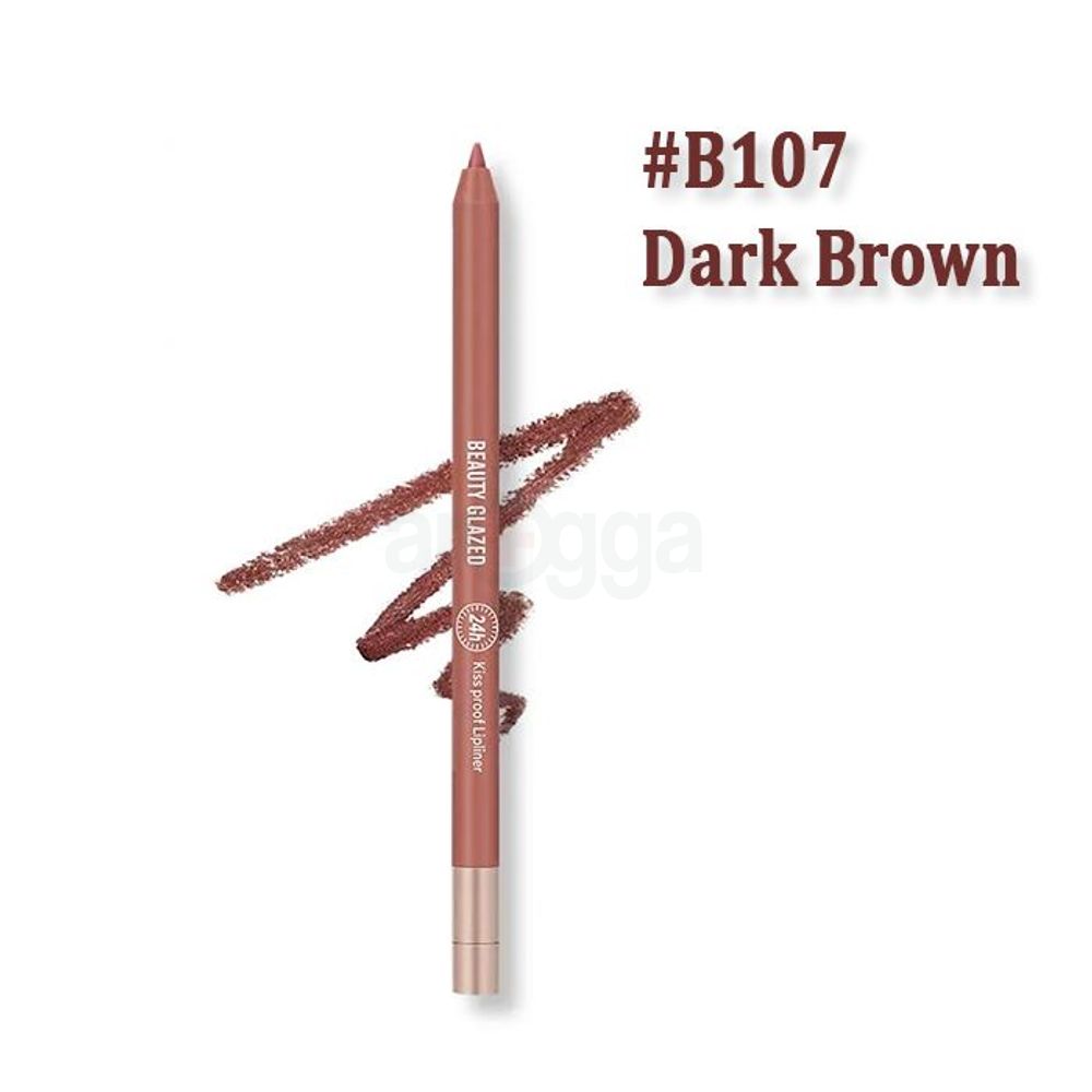 Beauty Glazed Waterproof & Long Lasting Lip Liner - Dark Brown B107  