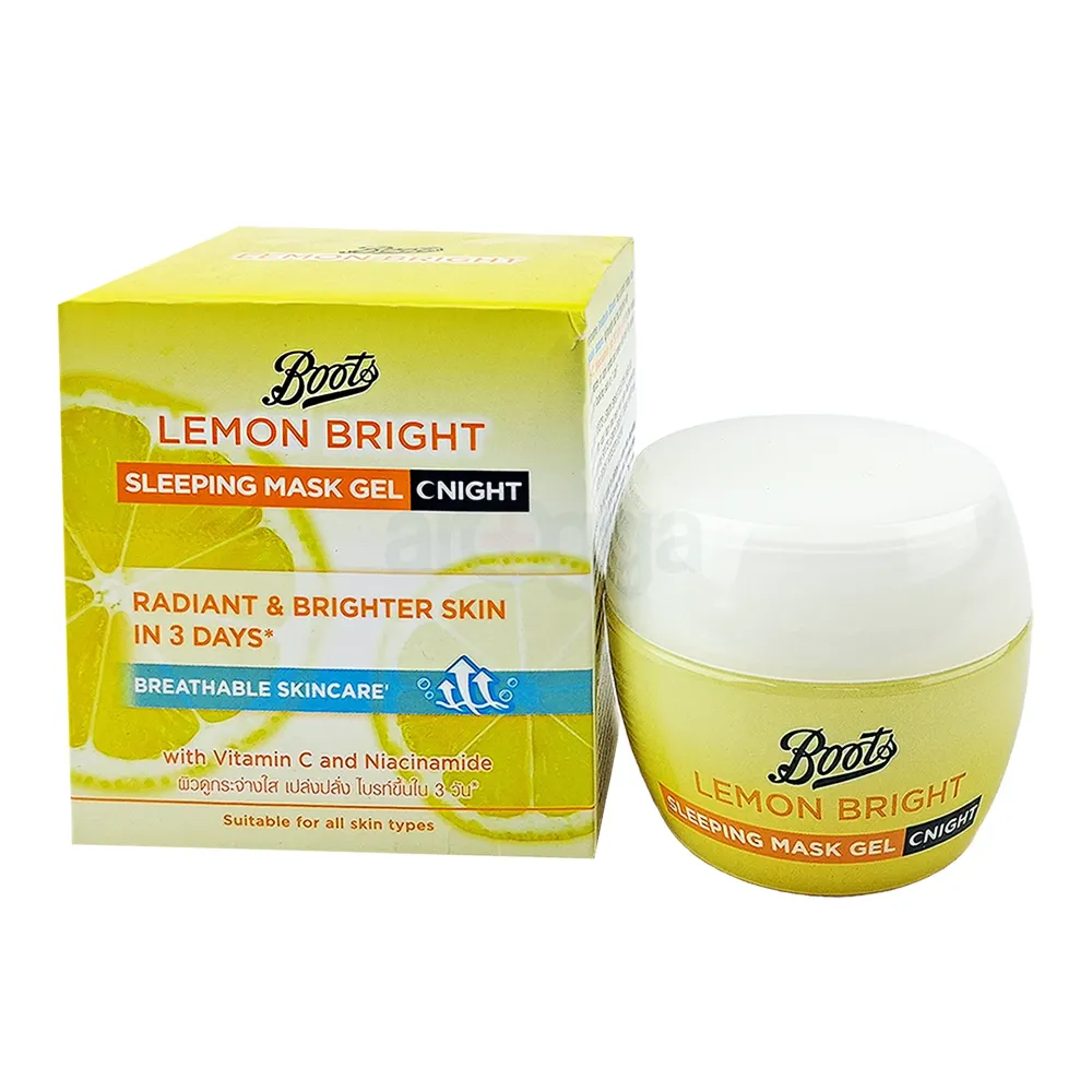Boots Lemon Bright Night Sleeping Mask Gel for All Skin Types  