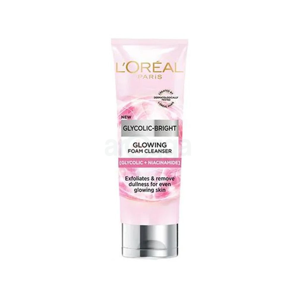 Loreal Paris Glycolic Bright Glowing Foam Cleanser with Glycolic Acid & Niacinamide  