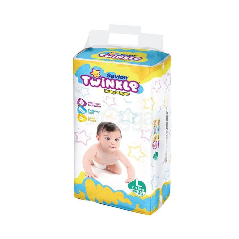 Savlon Twinkle Baby Belt Diaper L 36pcs (7-18kg)  