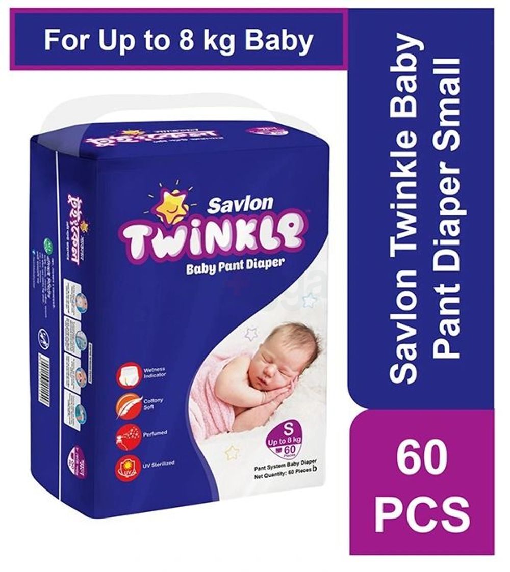 Savlon Twinkle Baby Pant Diaper S 60pcs  