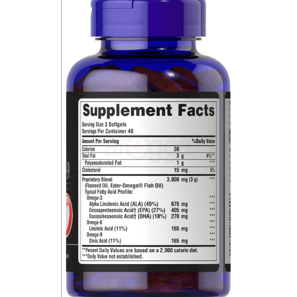 Puritan's Pride Triple Omega 3-6-9 Fish Flax & Borage Oils 240 Softgels  