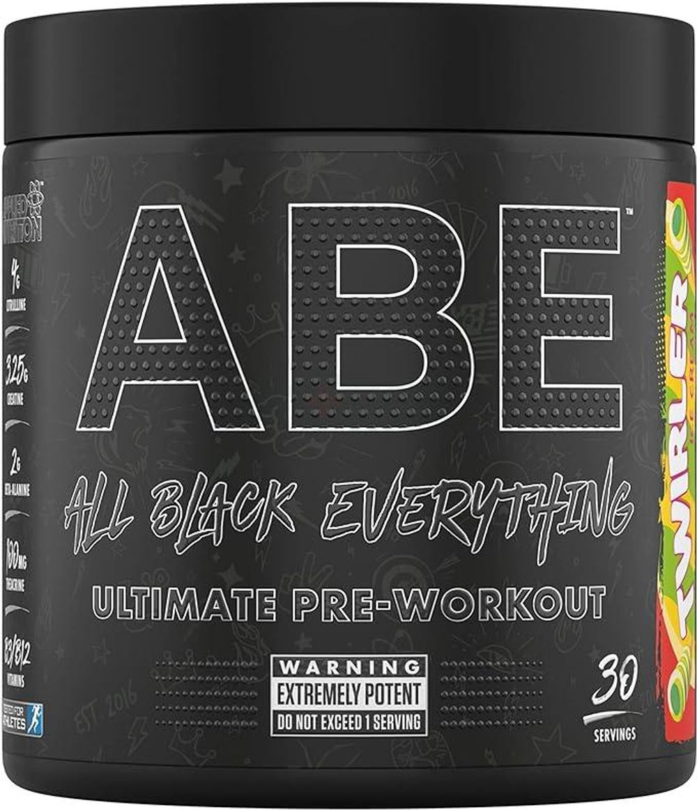 Applied Nutrition ABE All Black Everything Pre Workout Powder Energy, Physical Performance with Citrulline, Creatine, Beta Alanine, Caffeine, VIT B Complex, 315g, 30 Servings (Energy Flavour) Energy Flavour Powder