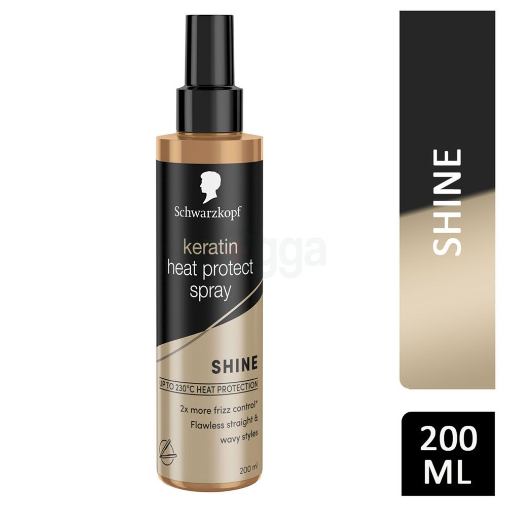 Schwarzkopf Styling Keratin Heat Protection Shine Hair Spray for Frizz Control  