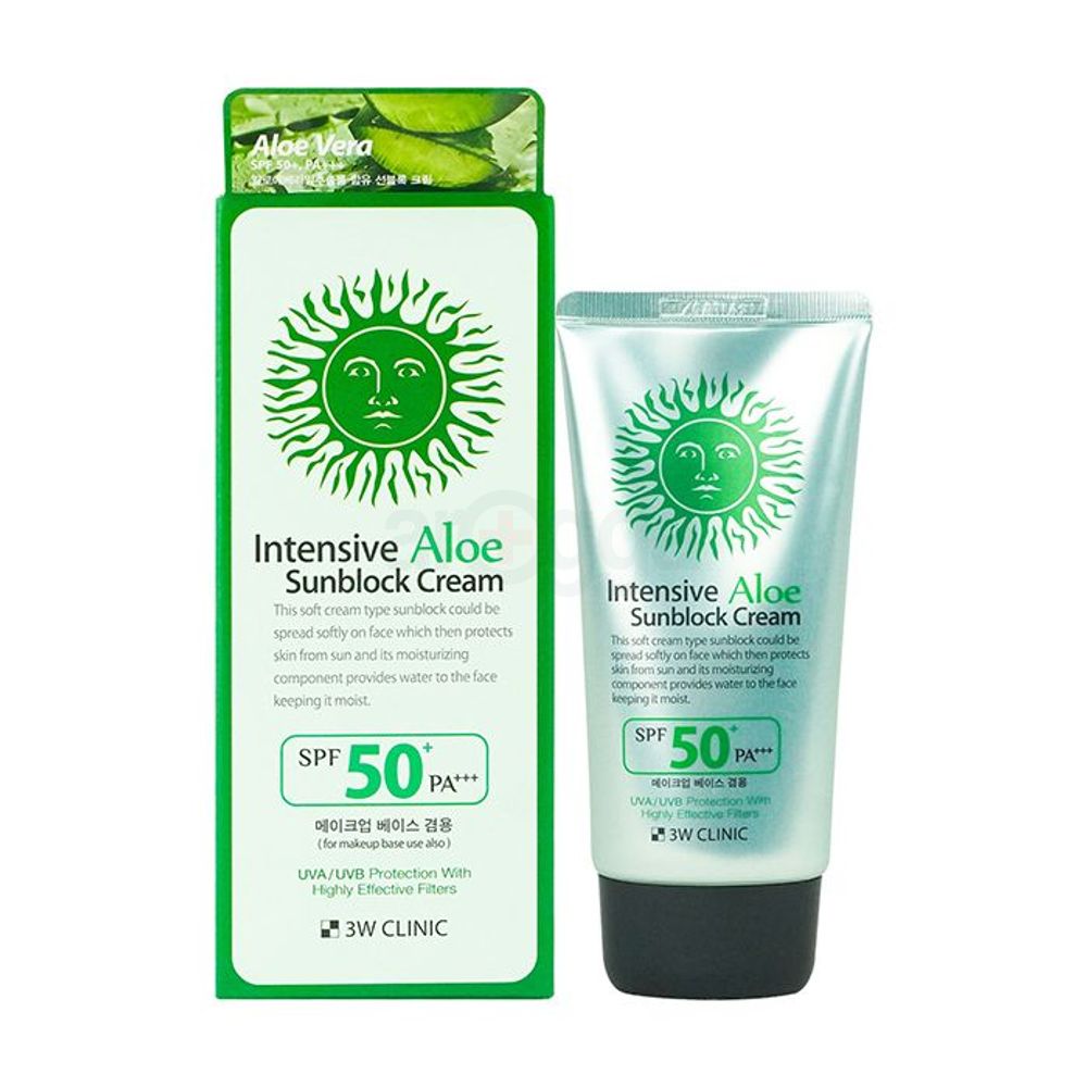 3W Clinic Intensive Aloe Sunblock Cream with SPF50+ PA+++ 70ml  