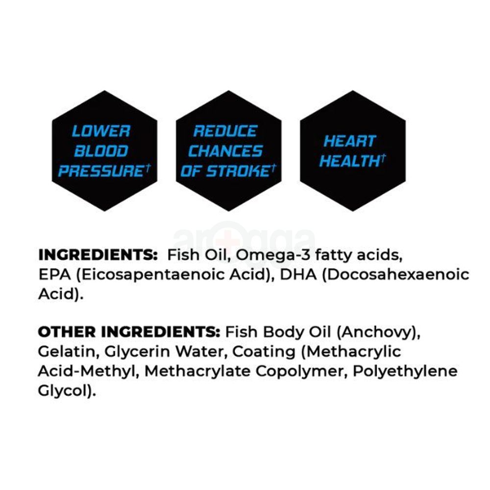 Muscle Rulz Omega-3 Fish Oil 1000mg 100 Softgels (United States)  