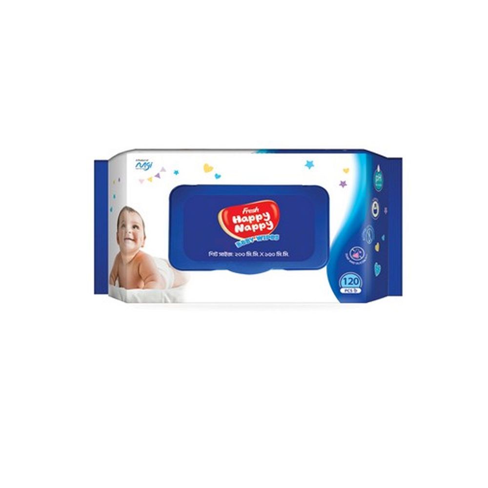 Fresh Happy Nappy Wet Wipes 120 Pcs  