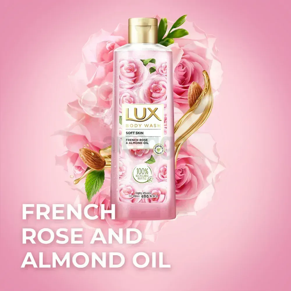 Lux Body Wash French Rose and Almond Oil for Soft Skin 245ml  