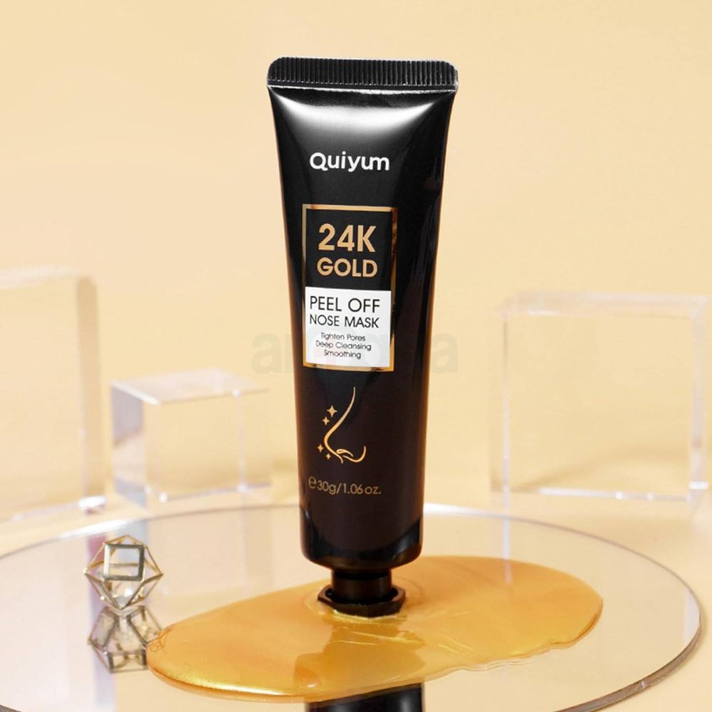 Quiyum 24k Gold Peel-off Nose Mask for Tighten Pores, Deep Cleansing & Smoothing  