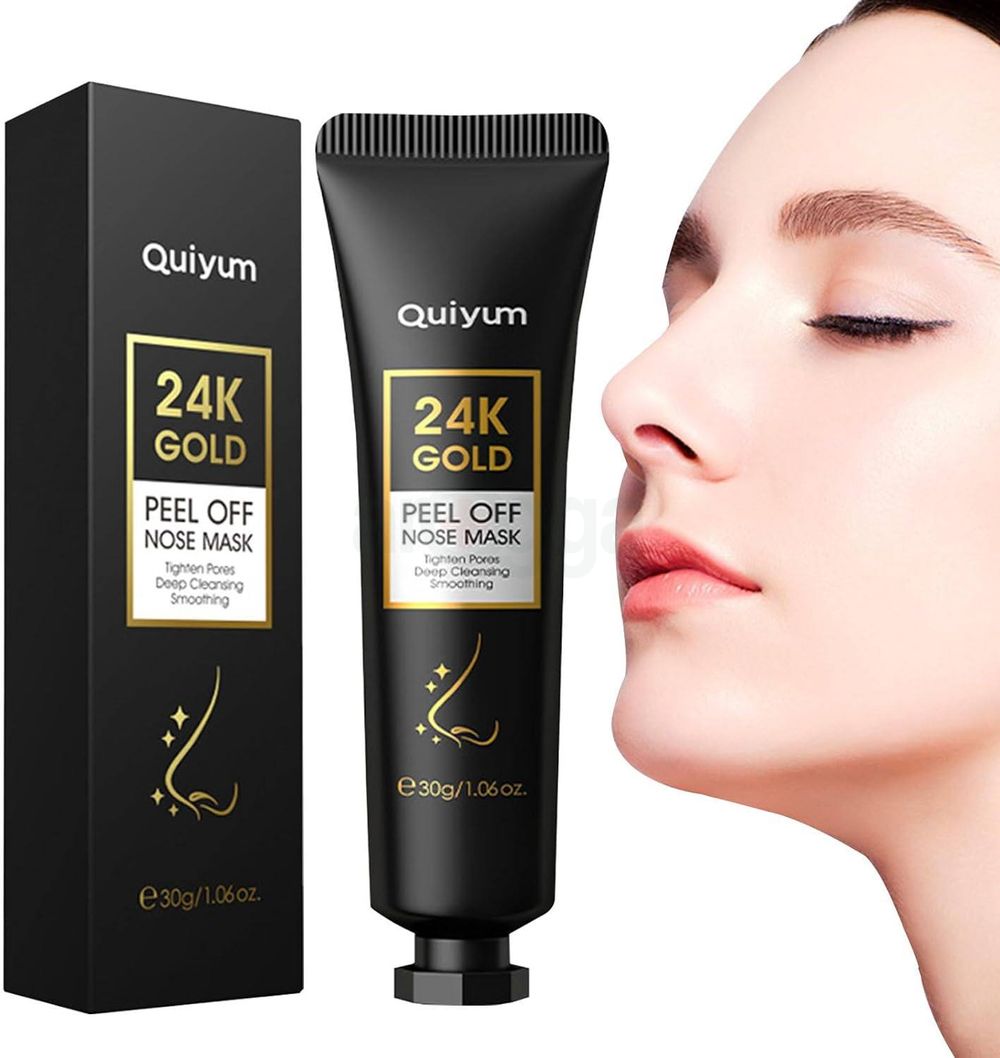 Quiyum 24k Gold Peel-off Nose Mask for Tighten Pores, Deep Cleansing & Smoothing  