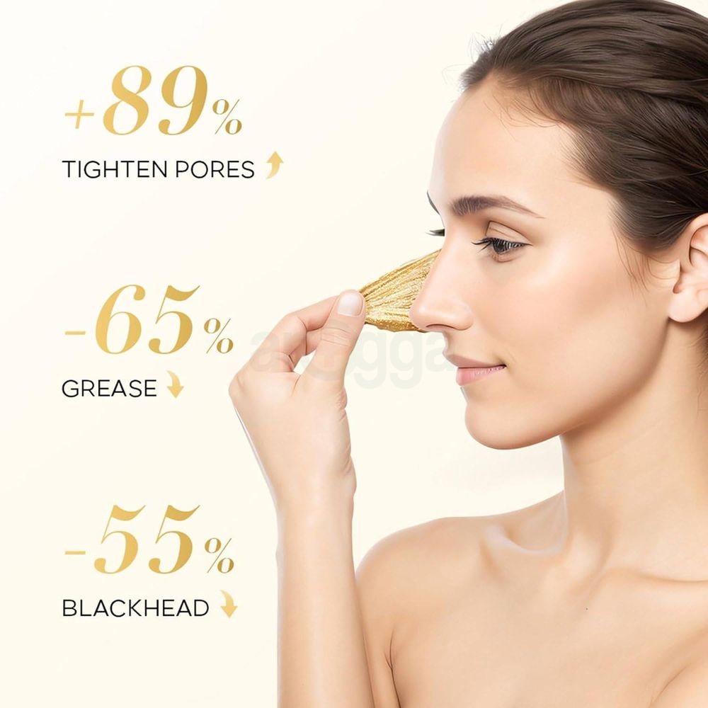 Quiyum 24k Gold Peel-off Nose Mask for Tighten Pores, Deep Cleansing & Smoothing  