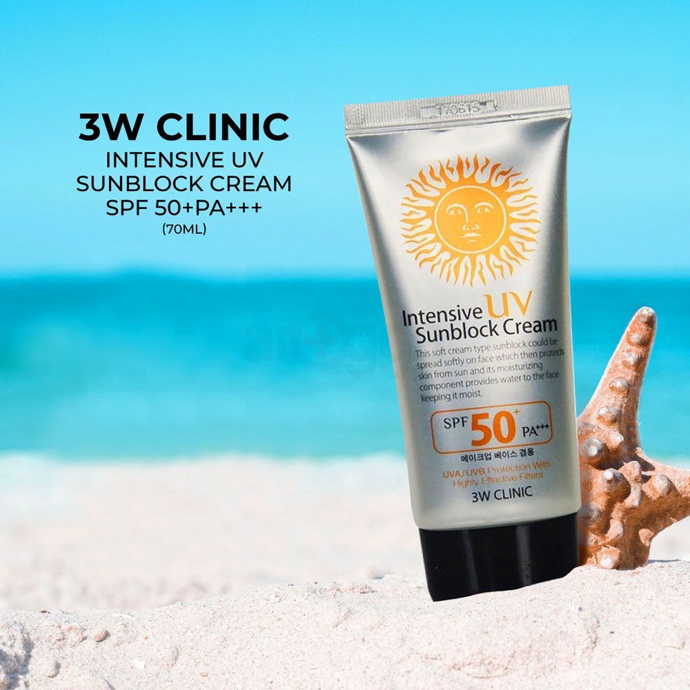 3W Clinic Intensive UV Sunblock Cream with SPF50+ PA+++ 70ml  