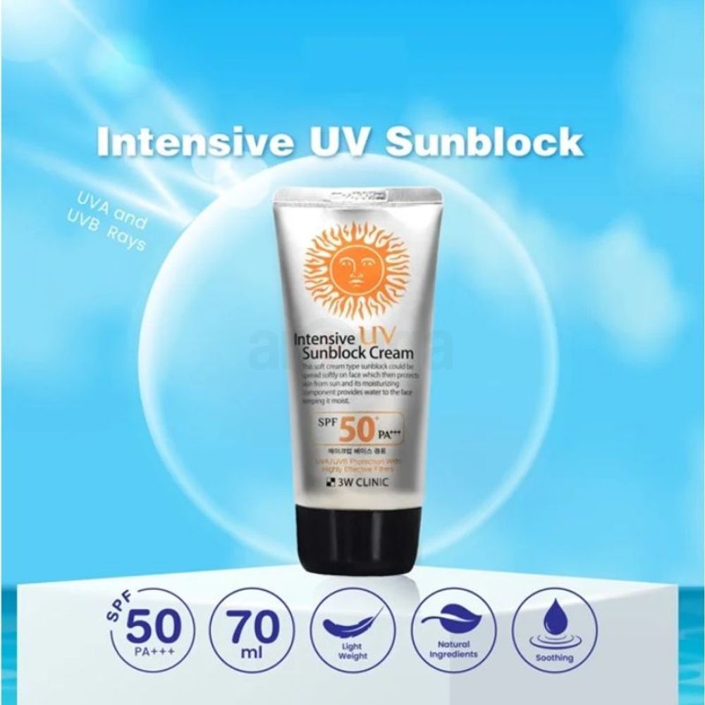 3W Clinic Intensive UV Sunblock Cream with SPF50+ PA+++ 70ml  