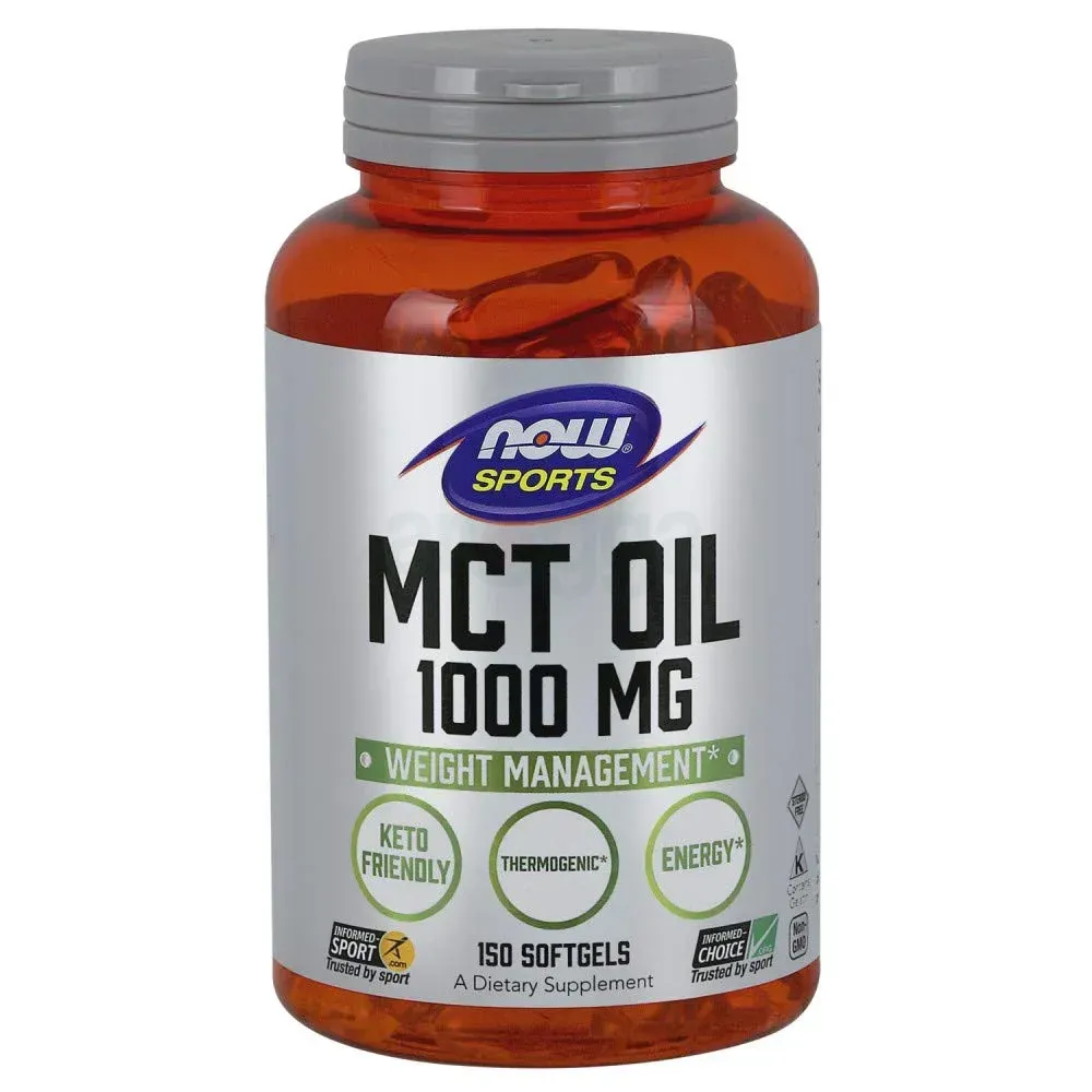 NOW Sports Nutrition, MCT (Medium-chain triglycerides) Oil 1,000 mg, Weight Management, 150 Softgels  