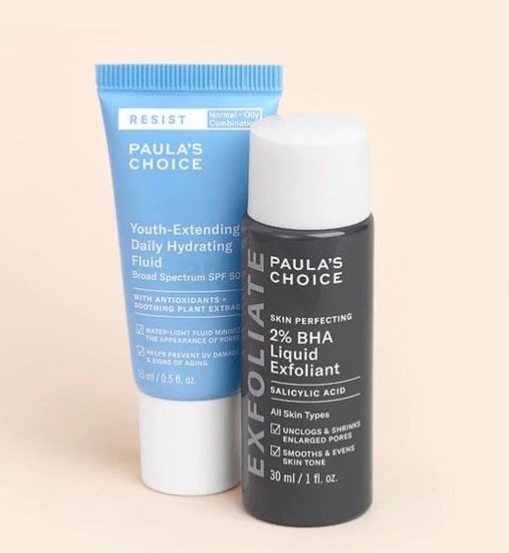 Paula's Choice Do More for Your Pores Kit (Youth Extending Daily Hydrating Fluid & 2% BHA Liquid Exfoliant Salicylic Acid)  