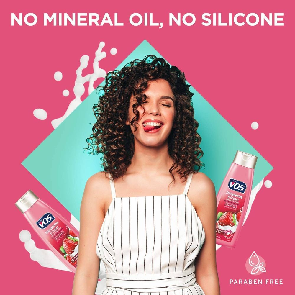 Alberto V05 Strawberries & Cream Moisturizing Shampoo with Soy Milk Protein for Soften & Shine Hair  