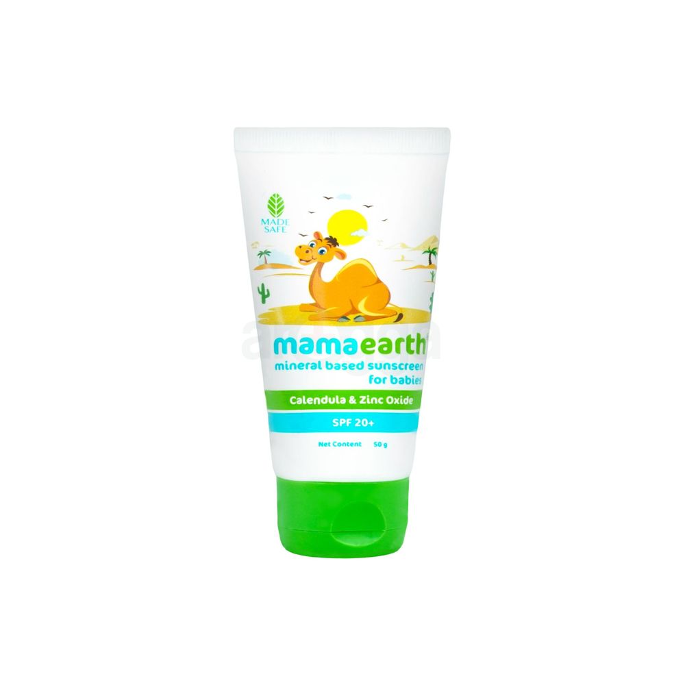 Mamaearth Mineral Based Sunscreen for Babies SPF 20+ with Calendula & Zinc Oxide 50g  