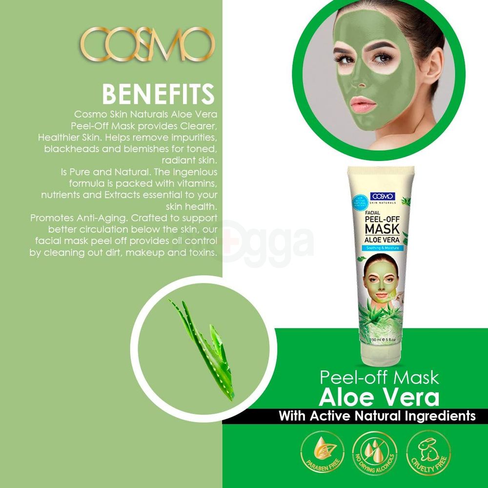 COSMO Skin Naturals Facial Soothing & Moisture Peel-Off Mask With Aloe Vera  