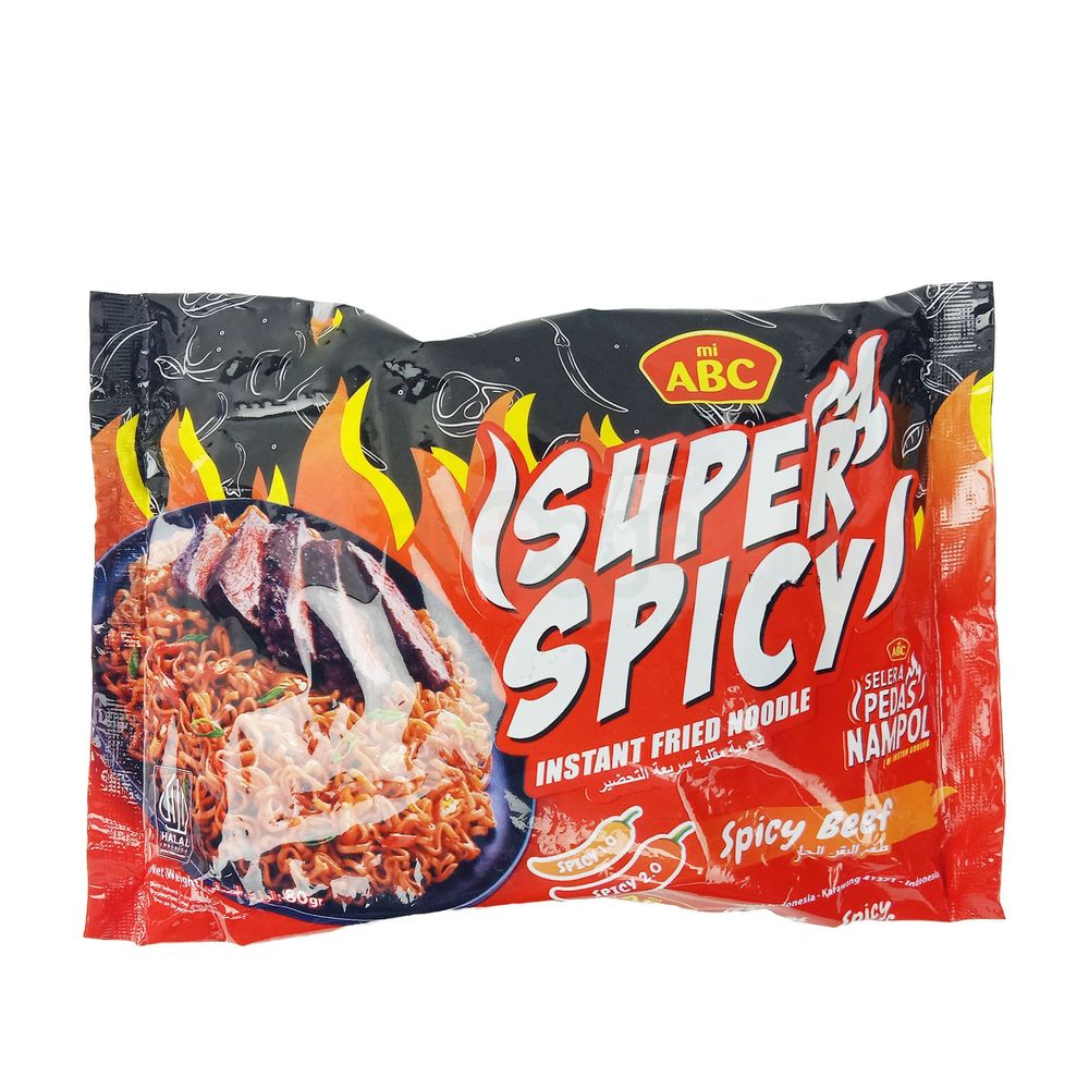 Mi ABC Super Spicy Beef Instant Fried Noodle 80g  