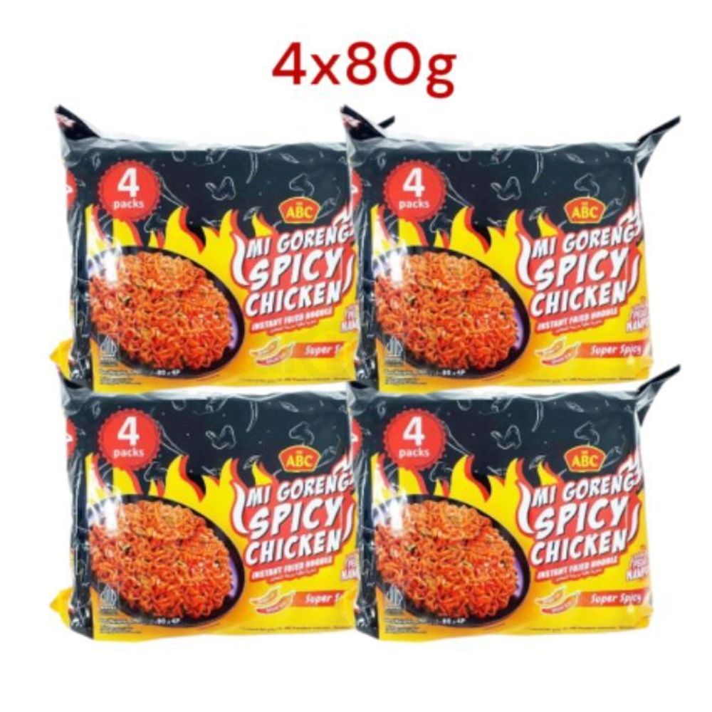 Mi ABC Super Spicy Instant Fried Noodle Spicy Chicken 4's Pack - 320g  