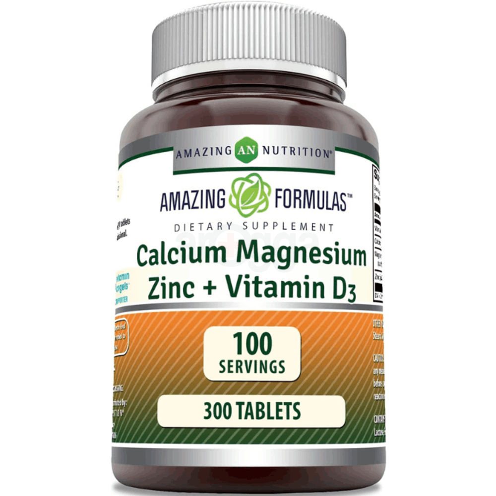 Amazing Formulas Calcium Magnesium Zinc D3 - 300 Tablets  