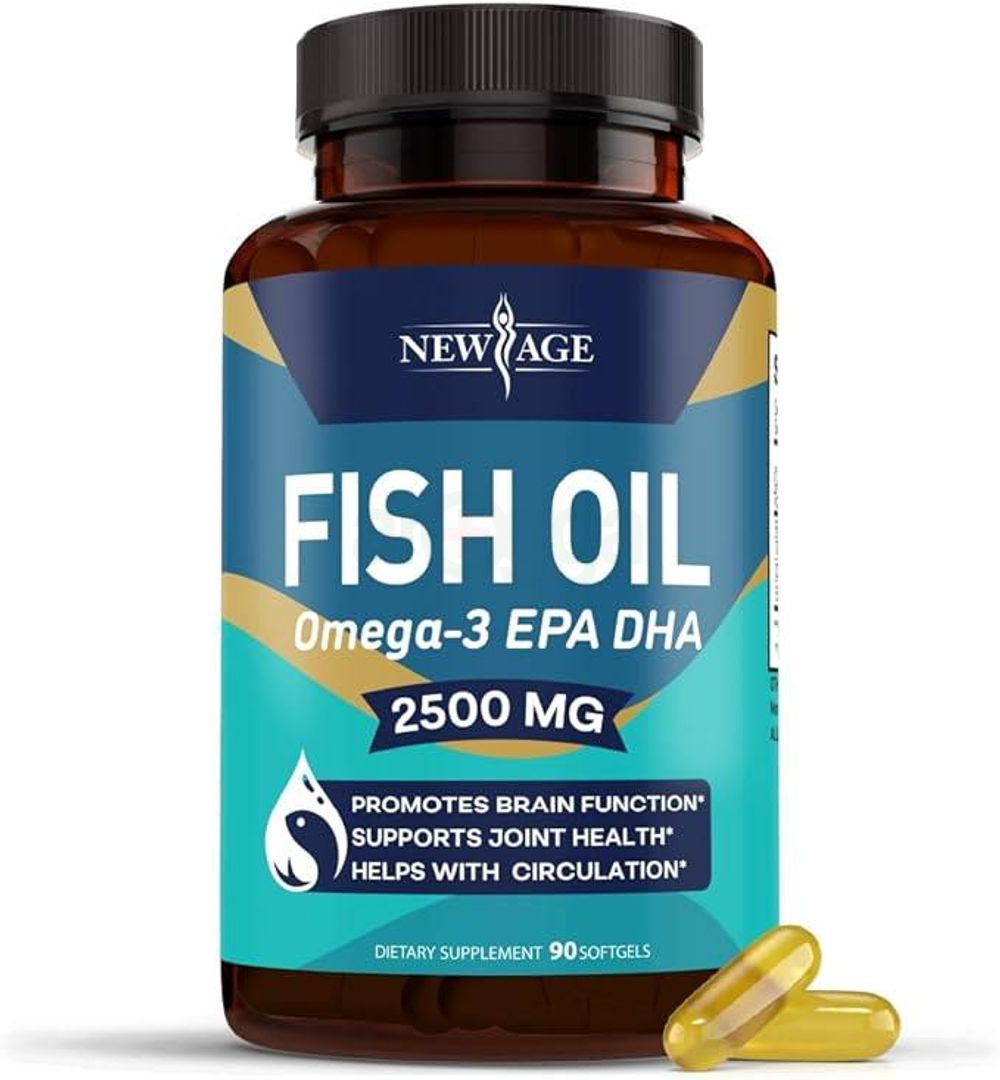 New Age Omega 3 Fish Oil 2500mg 90 Softgels  