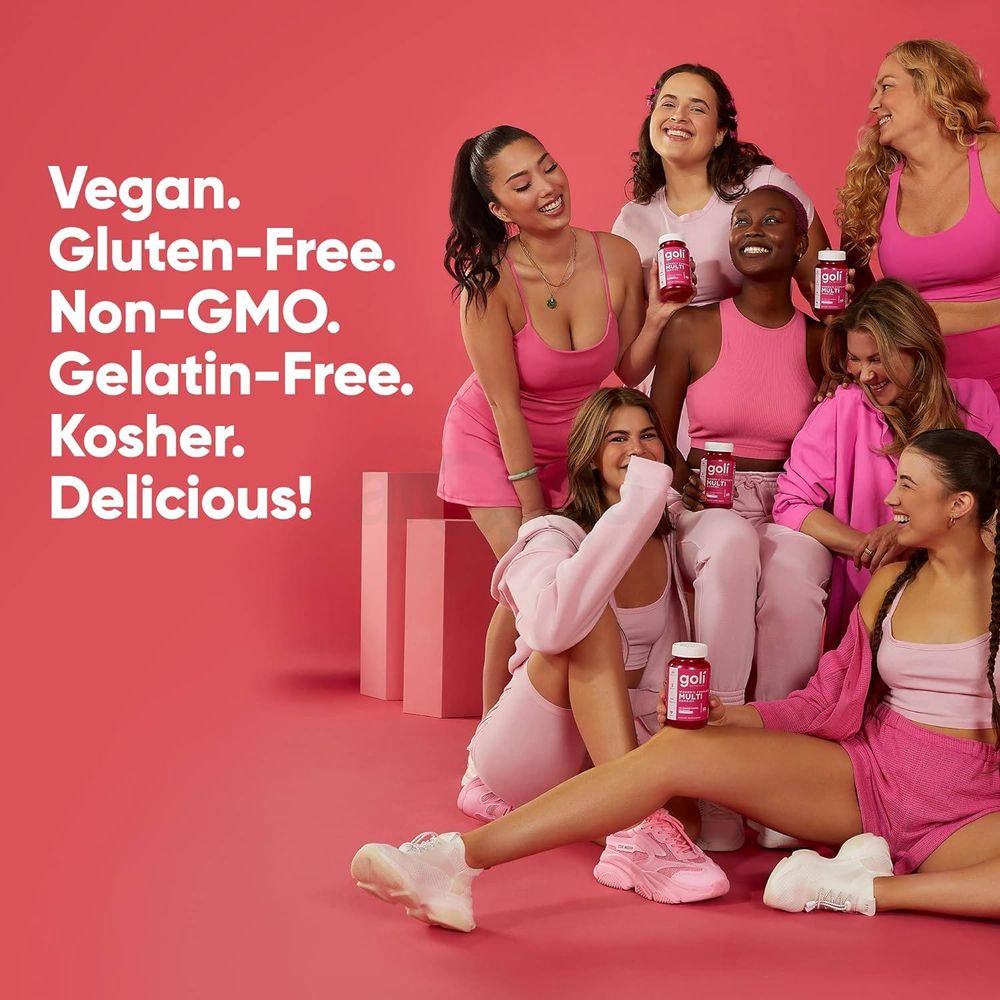Goli® Women’s Multivitamin Gummies - 60 Count - All 13 Essential Vitamins, and Key Minerals - Kosher, Gluten-Free, Vegan, and Non-GMO.  