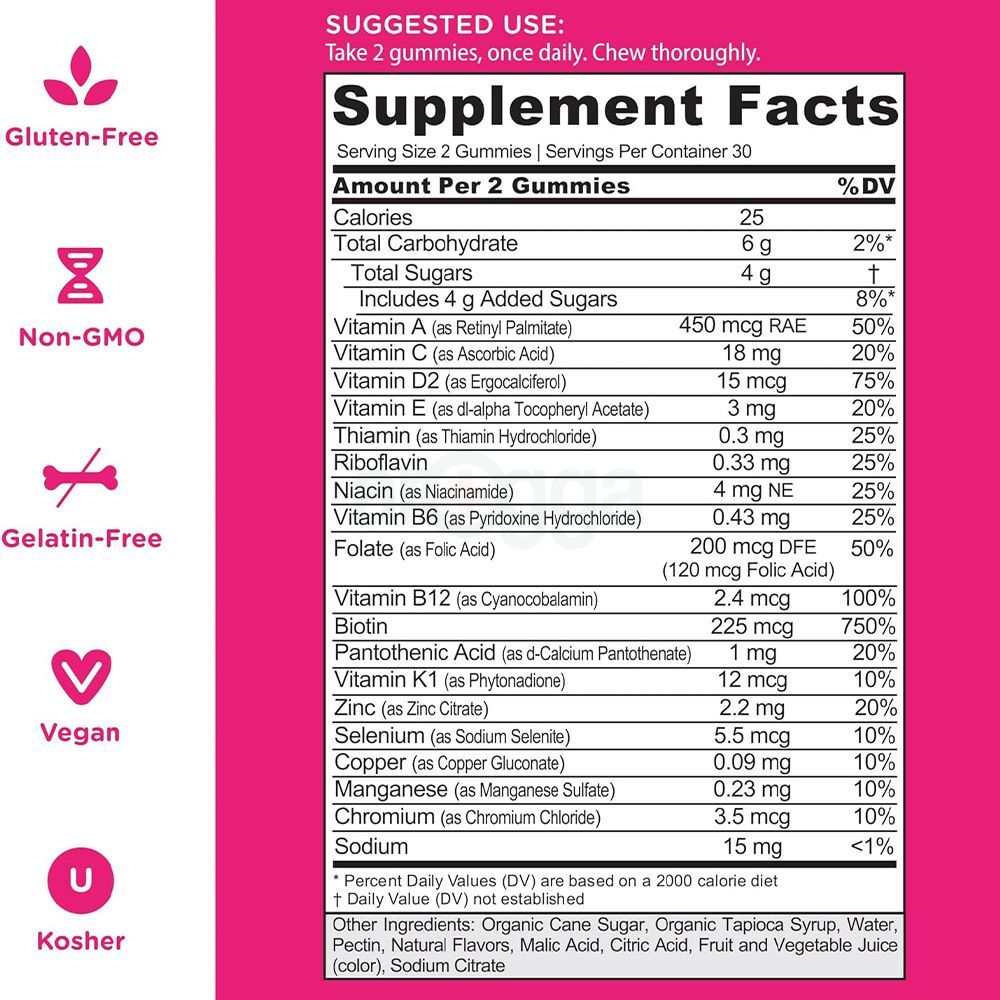 Goli® Women’s Multivitamin Gummies - 60 Count - All 13 Essential Vitamins, and Key Minerals - Kosher, Gluten-Free, Vegan, and Non-GMO.  