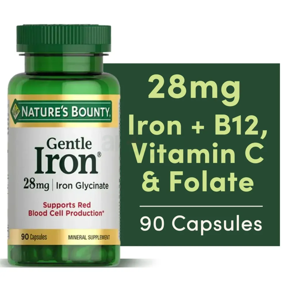 Nature's Bounty Gentle Iron 28gm 90 Capsules  