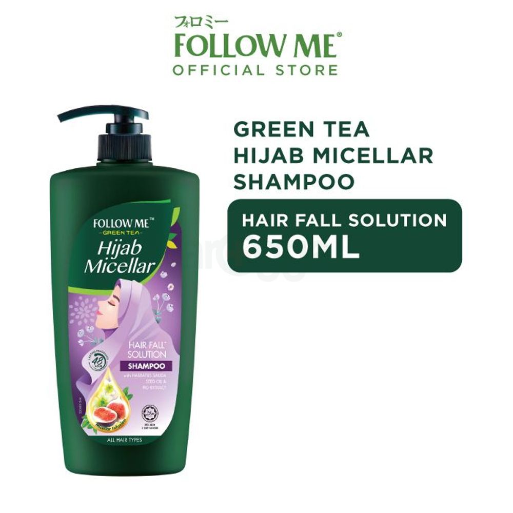 Follow me Green Tea Hijab Micellar Hair Fall Solution Shampoo for All Hair Types  