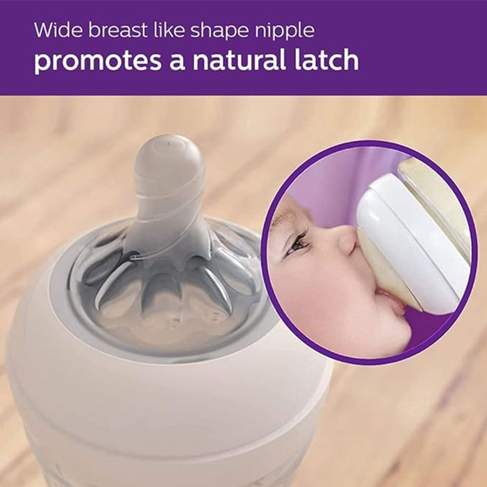 Philips Avent Natural White Feeding Bottle (1m+) - 260ml (Model-SCF033/10)  